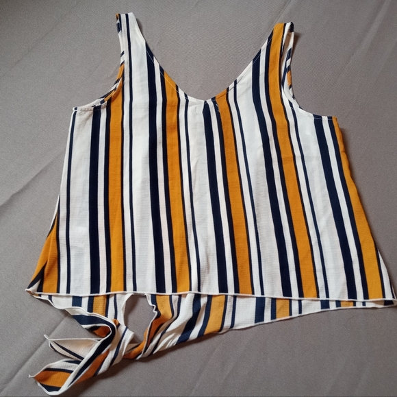 Eclipse Orange, Blue & White Stripped Sleeveless Top Size Medium - Picture 2 of 7